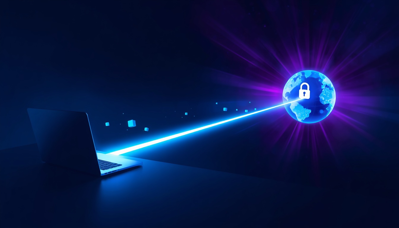 lucid-origin_Cinematic_tech_illustration_16_9._A_single_glowing_laptop_on_a_desk_on_the_left_-0